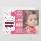 Invitation pour la première fête d'anniversaire Fi (Devant)