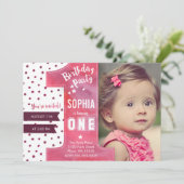 Invitation pour la première fête d'anniversaire Fi (Debout devant)