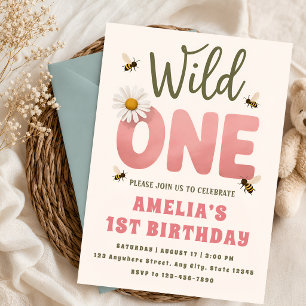 Invitation pour la première fête d'anniversaire fl