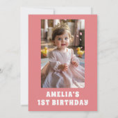 Invitation pour la première fête d'anniversaire fl (Dos)