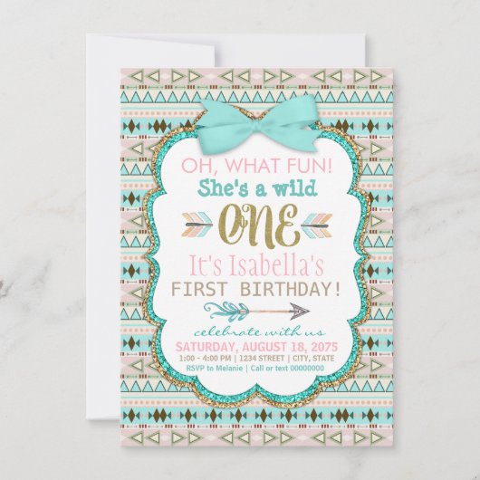 Invitation pour la première fête d'anniversaire tr (Devant)