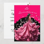 Invitation pour la Quinceanera (Devant / Derrière)