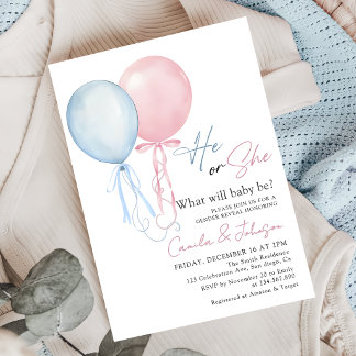 Invitation pour la révélation du sexe avec ballons