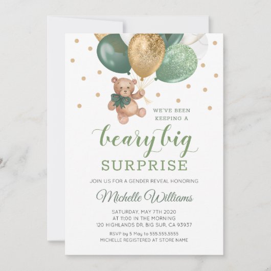 Invitation pour la révélation du sexe du bébé Tedd (Devant)