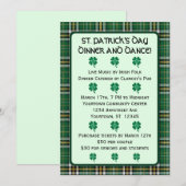 Invitation pour la Saint-Patrick avec tartan irlan (Devant / Derrière)