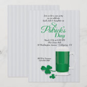 Invitation pour la Saint-Patrick avec une tasse de (Devant / Derrière)