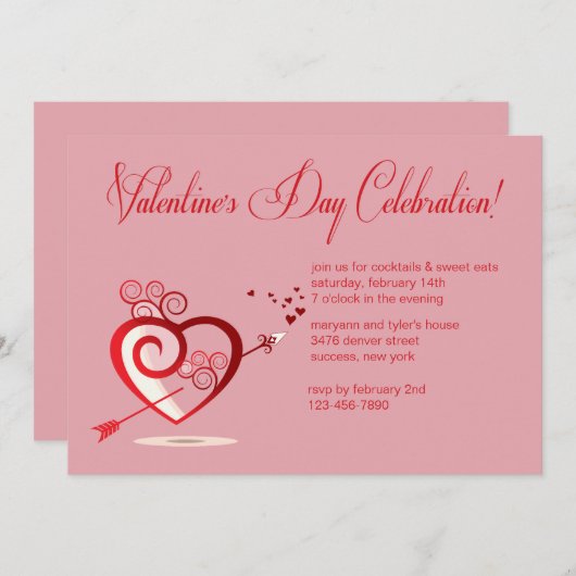 Invitation pour la Saint Valentin (Devant / Derrière)