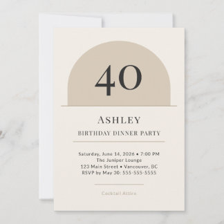 Invitation pour la soirée d'anniversaire des 40 an