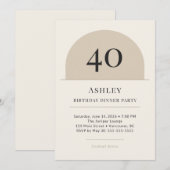 Invitation pour la soirée d'anniversaire des 40 an (Devant / Derrière)