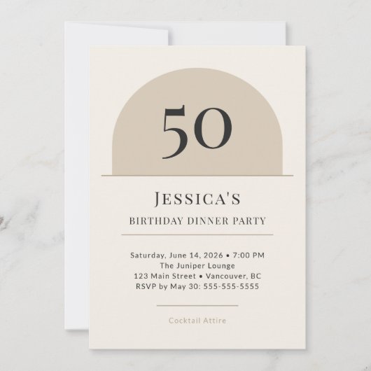 Invitation pour la soirée d'anniversaire des 50 an (Devant)