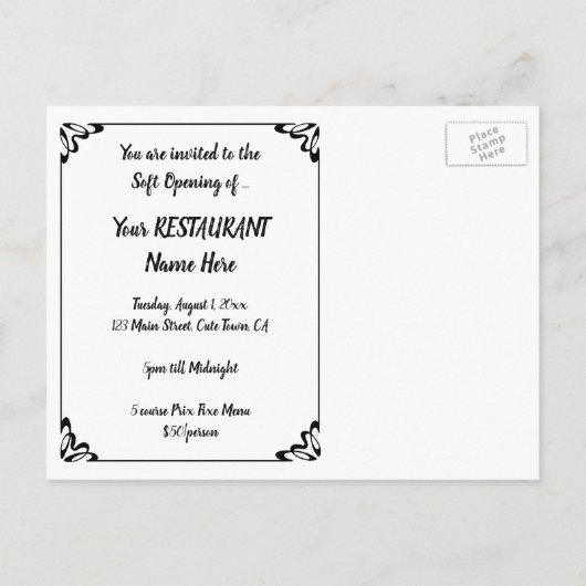Invitation pour la soirée d'ouverture de Van Gogh  (Dos)