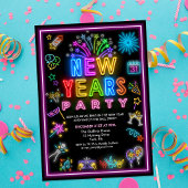 Invitation pour la soirée du Nouvel An Neon