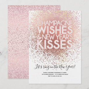 Invitation pour la soirée du Nouvel An Rose Gold