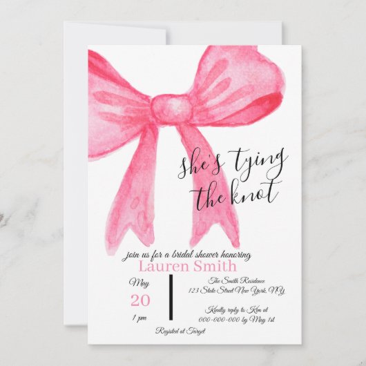 Invitation pour la soirée "Elle se marie" (Devant)