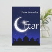 Invitation pour la soirée Iftar avec silhouette de (Debout devant)