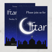 Invitation pour la soirée Iftar avec silhouette de (Devant / Derrière)