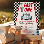 Invitation pour la voiture de course d'un garçon p