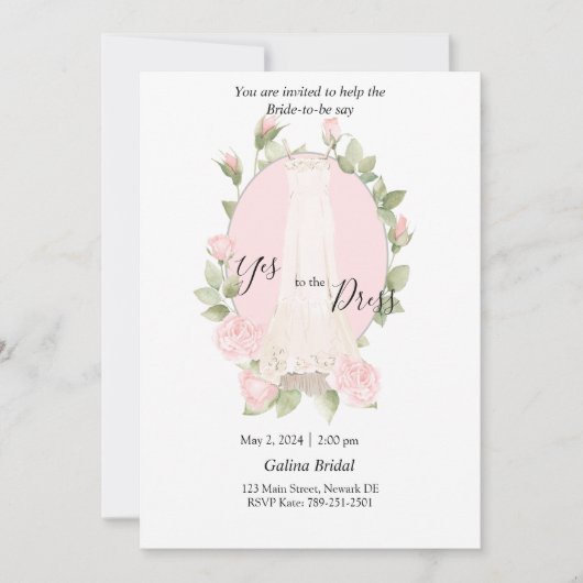 Invitation pour l'achat de robes Delicate Roses (Devant)