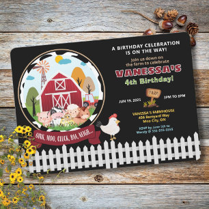 Invitation pour l'anniversaire Barnyard Bash