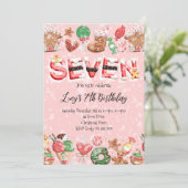 Invitation pour l'anniversaire de 7 ans avec thème (Debout devant)