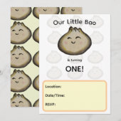Invitation pour l'anniversaire de Bao Dumpling (Devant / Derrière)