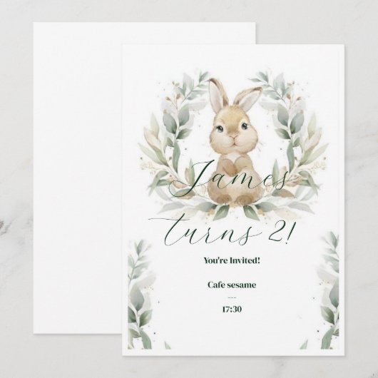 Invitation pour l'anniversaire de bébé (Devant / Derrière)