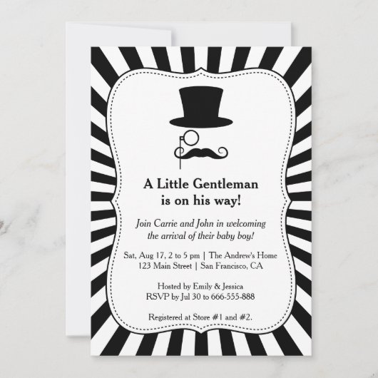 Invitation pour l'anniversaire de bébé garçon, gen (Devant)