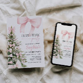 Invitation pour l'anniversaire de Bow rose d'hiver