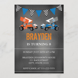 Invitation pour l'anniversaire de la course de bab