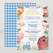 Invitation pour l'anniversaire de la ferme (Devant / Derrière)