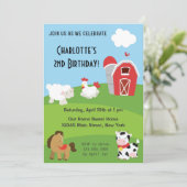 Invitation pour l'anniversaire de la ferme animale (Debout devant)