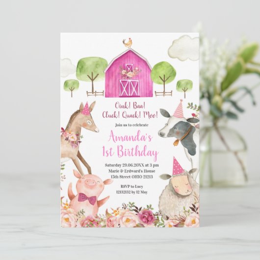 Invitation pour l'anniversaire de la ferme de fill (Debout devant)