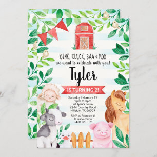 Invitation pour l'anniversaire de la ferme Invitat