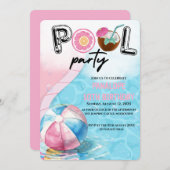 Invitation pour l'anniversaire de la fête du pool (Devant / Derrière)