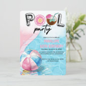 Invitation pour l'anniversaire de la fête du pool (Debout devant)