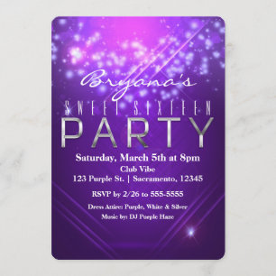 Invitation pour l'anniversaire de la fête Purple S