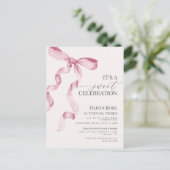 Invitation pour l'anniversaire de la fille au nœud (Debout devant)