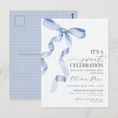 Invitation pour l'anniversaire de la fille au nœud (Devant / Derrière)