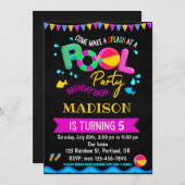 Invitation pour l'anniversaire de la piscine Fête  (Devant / Derrière)