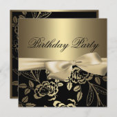 Invitation pour l'anniversaire de la sourdine Rose (Devant / Derrière)