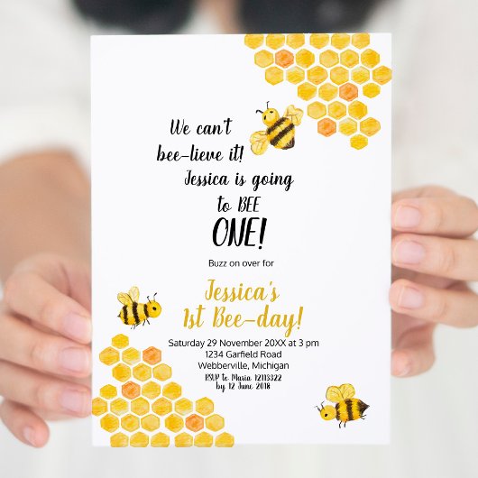 Invitation pour l'anniversaire de l'abeille