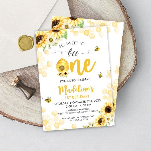 Invitation pour l'anniversaire de l'abeille de mie