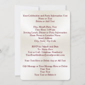 Invitation pour l'anniversaire de l'église ou TOUT (Dos)