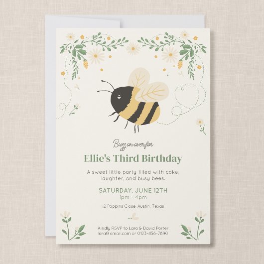 Invitation pour l'anniversaire de l'enfant Bumble 