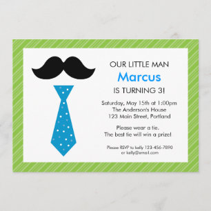 Invitation pour l'anniversaire de Little Man - Ver