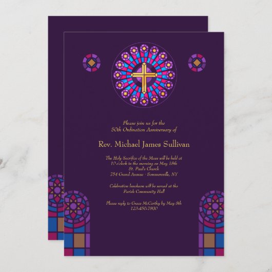 Invitation pour l'anniversaire de l'ordination d'u (Devant / Derrière)