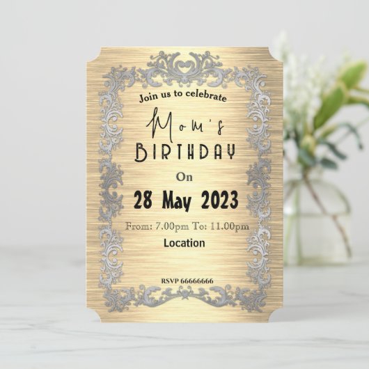 Invitation pour l'anniversaire de maman (Debout devant)