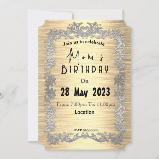 Invitation pour l'anniversaire de maman (Devant)