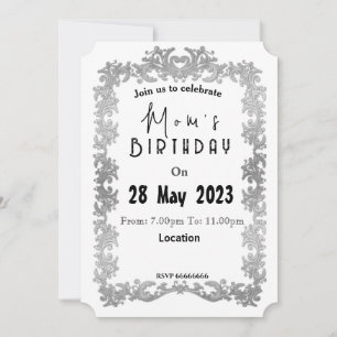 Invitation pour l'anniversaire de maman