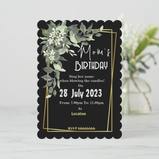 Invitation pour l'anniversaire de maman (Debout devant)